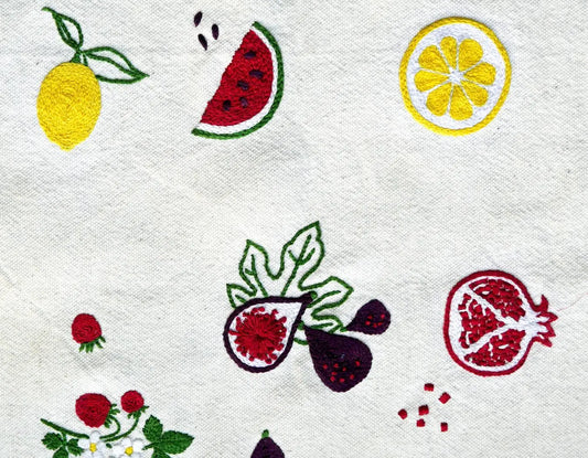 Motifs de broderie SOS PETIT TROU Fruits d'été - Green Bobine